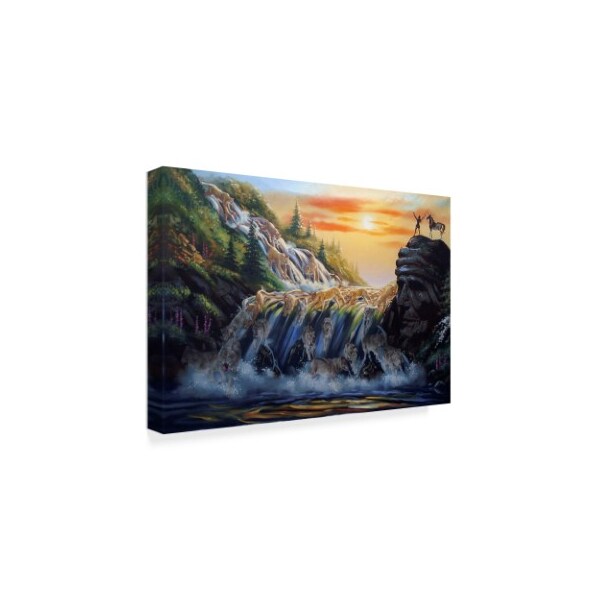 D. Rusty Rust 'The Waterfall' Canvas Art,16x24